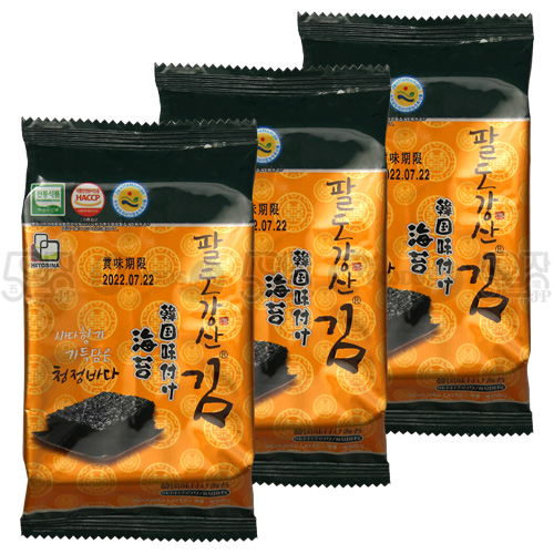 【パルトガンサン】韓国味付け海苔（カット／8切×8枚×3個）