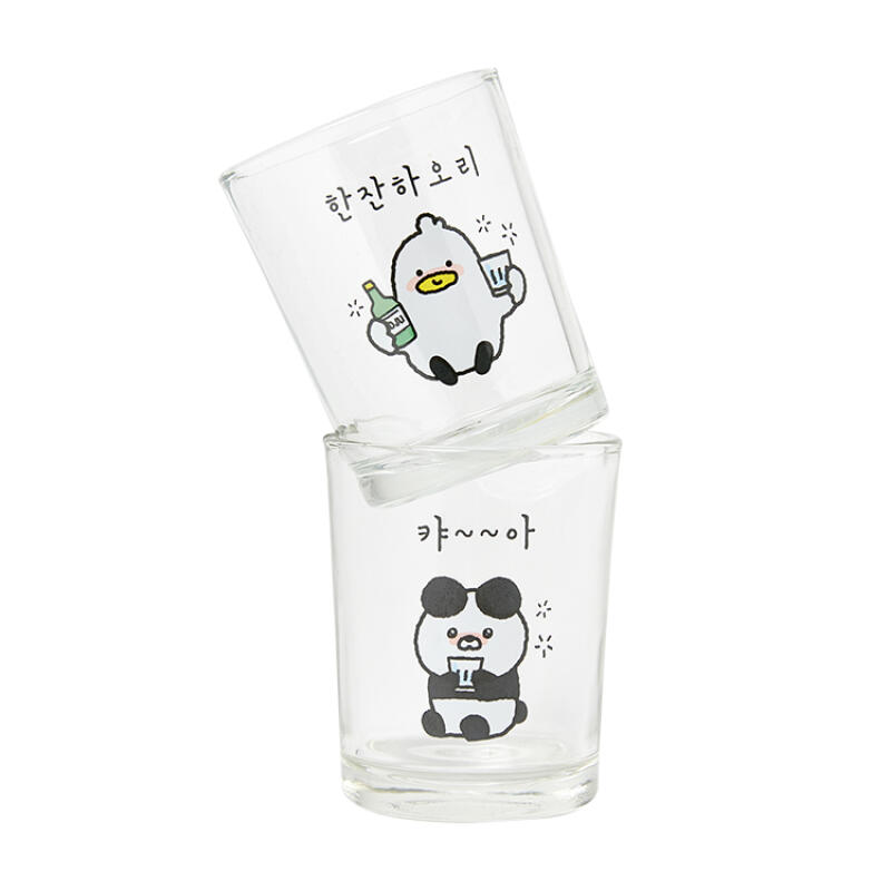 【食器】パンダ＆カモメ ソジュグラス2P